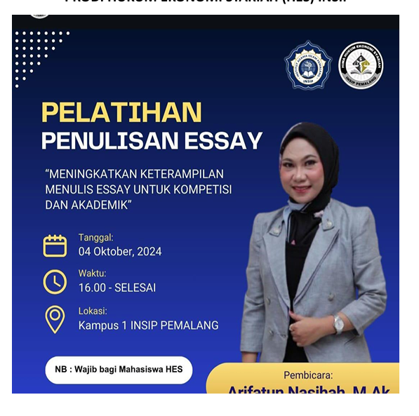 Program Studi Hukum Ekonomi Syariah INSIP Gelar Pelatihan Penulisan Essay untuk Tingkatkan Kompetensi Akademik Mahasiswa